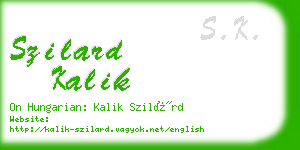 szilard kalik business card